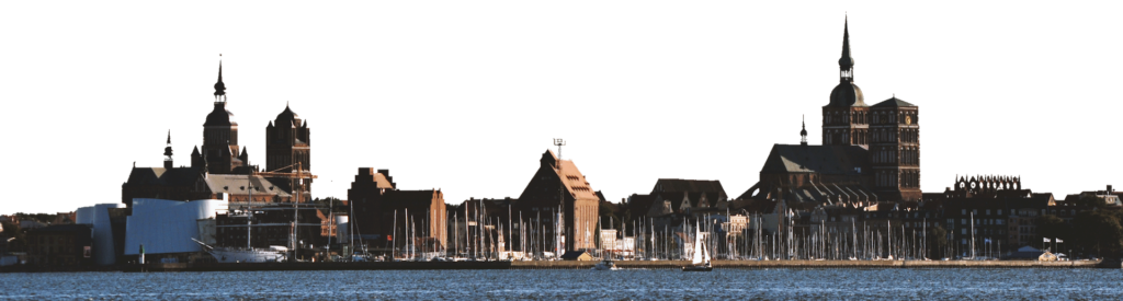 Ferienwohnung in der Hansestadt Stralsund buchen Skyline Hansestadt Stralsund